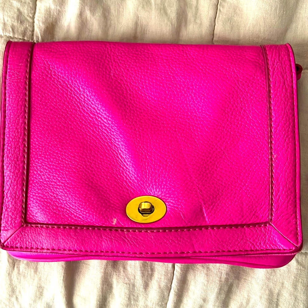 Vintage J.Crew Pink Leather Crossbody Bag